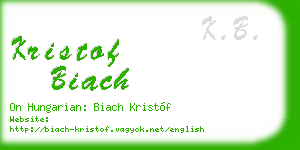 kristof biach business card